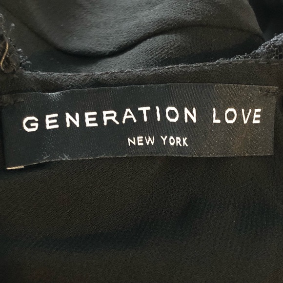 NWOT GENERATION LOVE Black Chiffon Ruffle Long Sleeve Mini Dress w/ Pockets - Picture 13 of 16